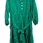 Ronni Nicole RN Studio Eyelet Dress Women's Size 1X Green 3/4 Sleeve Lined NEW Photo 0