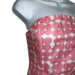 Peppermayo  Linen  Blend White With Pink Flowers Lined Strapless Dress EUC Size 4 Photo 3