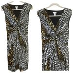 Chico's  Sleeveless Stretch Scrunch Dress A Line Cheetah Leopard Print SZ 0 Photo 1