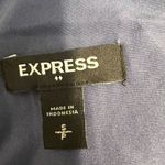 EXPRESS Dark Steel Blue Silver Metallic Pattern Ruffle Trim Tank NWOT S Photo 8