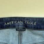 American Eagle Dark Acid Wash Ripped Knee High Rise Skinny Jeans Photo 9