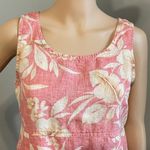 Jessica Howard Linen Pink and Cream Tropical Floral Dress Size Small Photo 2