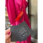 Mac Duggal Ieena  Charmeuse Halter Strap Soft Tie Waist Gown Magenta Womens Size Photo 8