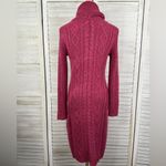 Talbots Cowl Neck Cable Knit Sweater Dress Bodycon Wine-XS Photo 1