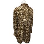 ZARA Brown Animal Leopard Print Button Up Long Sleeve Mini Shirt Dress Size XS Photo 1
