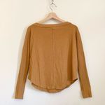 Aeropostale Yellow Waffle Knit Long Sleeve Blouse Top Small Photo 5