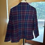 White Stag Vintage  Red Navy Blue Plaid Wool Blend Blazer Size 12 Photo 6