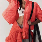 Free People NWOT FP MOVEMENT PIPPA PACKABLE PUFFER JACKET NEON CORAL Photo 0
