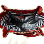 ALEXIS BENDEL RED VEGAN LEATHER GOLD BEAD SATCHEL HANDBAG PURSE Photo 6