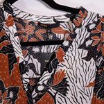 Maje NEW Rodime Terracotta Print Pattern Floral Belted Cotton Belted Shirt Dress Photo 1