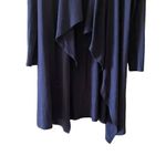 H by Halston Halston Navy Oversized Longline Lounge Womens Drape Front Cardigan SweaterXS Photo 3