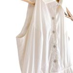 Shoshanna Collared Tiered Sleeveless Button Shirt Dress Fit and Flare White 4 Photo 5