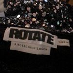 Rotate Birger Christensen Masha V-Neck Black Silver Sequin Dress Paillette sz M Photo 3