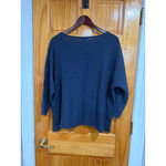 Tina Stephan’s Made in Italy Navy Linen Cotton Gauze Oversized Tunic Top O/S Blue Size undefined Photo 4