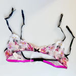 Victoria's Secret NWT  Very Sexy Pink Floral Embroidery Garter Belt Black Trim M Photo 0