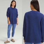 Lululemon  merino wool‎ blend ribbed Crewneck sweater in heathered psychic blue 8 Photo 1