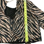 ZARA  animal print crop shirt long sleeve blouse gold black chain back medium Photo 3