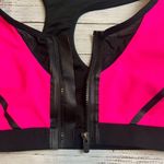 Fabletics  Emmy Zipper Sports Bra ll. Neon Pink and Black. Size Large. Photo 6