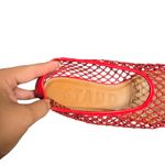 STAUD  Alba Ballet Flat Red Netting Size: 36 Photo 3