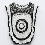 ZARA NWOT  Woman Black & White Crochet Short Sleeve RUFFLED Top Photo 6
