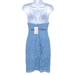 Pink Lily  Lace Cutout Mini Dress Light Blue Size Small NWT Photo 6
