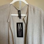 Marla Wynne Tan Boxy Cardigan Poncho Open Front w Pockets Size 2x/3x Linen Blend Photo 1