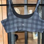 Alo Yoga ALO plaid sports bra charcoal occasion workout top gingham print scoop back Photo 5