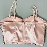 Pastel Pink Rose Floral Embroidered Bustier Bra Top Tank Crop Top Shirt Blouse Size M 🌹✨ Size M Photo 1