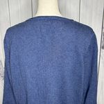 Coldwater Creek  Daisy Sweater Sz L Embroidered Daisy Flower Minimalist Blue Photo 8