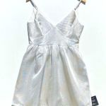 Lulus NWT  Women’s Silver Metallic Star of the Evening Mini Dress size medium Photo 2