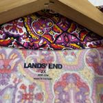 Lands' End 2X UPF 50 Top Swim Coverup 1/4 Zip Mosaic Print Rash Guard Sun Protect Photo 5