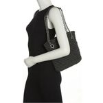 Kurt Geiger  Brixton Small Raffia Black Tote Photo 1