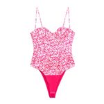 ZARA  Printed Corset Bodysuit in Pink‎ White Size Small Photo 2