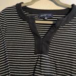 Jones New York Black and White Striped Cardigan Collared V-Neck Long Sleeve SZ S Photo 3