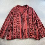 Tianello Plus 3X Shirt Pink Black Soul of Africa Shyanne Top Lagenlook Boho USA Photo 1