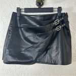 ZARA  | Faux Leather Side Buckle MOTO Mini Skirt NWT Size S Photo 3
