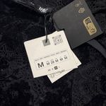 ZARA NWT Bodysuit Lace Mesh Velvet Detail Festive Days Collection Black Medium Photo 7