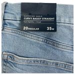 American Eagle New Jeans Womens 20 35W Blue Curvy Baggy Straight High Rise Boho Photo 2