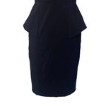 Cache Vintage  Peplum Black Sheer Shoulders Designer Formal Little Black Dress Photo 3