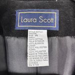 Laura Scott Vintage  Black Velvet Single Breasted Blazer Jacket Shoulder Pads 14 Photo 4