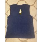Bobbie Brooks navy button front embroidered penguins sweater vest, size small Blue Photo 7