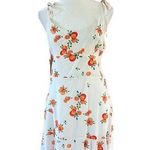 Wild Fable White Fit and Flare Dress with Clementines or Oranges Women’s Large Photo 0
