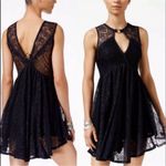 Free People Don't You Dare Navy Black Lace Mini Dress Size Medium Photo 1