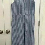 Drew  Anthropologie Striped Jogger Sleeveless Jumpsuit Size S Blue/White Photo 1