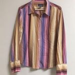 Forenza  Vintage Striped Rust and Purple Pink Button Down Medium Photo 4