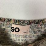 SO  Purple Floral Smocked Square Neck Cropped Long Sleeve Top L Photo 3