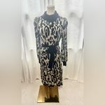 Who What Wear  Black and White Animal Print Dress Photo 1