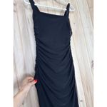 Lulus NWT  Amazing Presence Black Mesh Ruched Column Maxi Dress Gala Banquet Sz M Photo 4