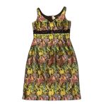 Carmen Marc Valvo  Collection Floral Jacquard‎ Dress Black Sequin Waist Size 10 Photo 1