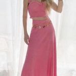 ZARA NEW Tweed Textured High Waist Midi Skirt Candy Barbie Long Pink XL NWT Photo 3